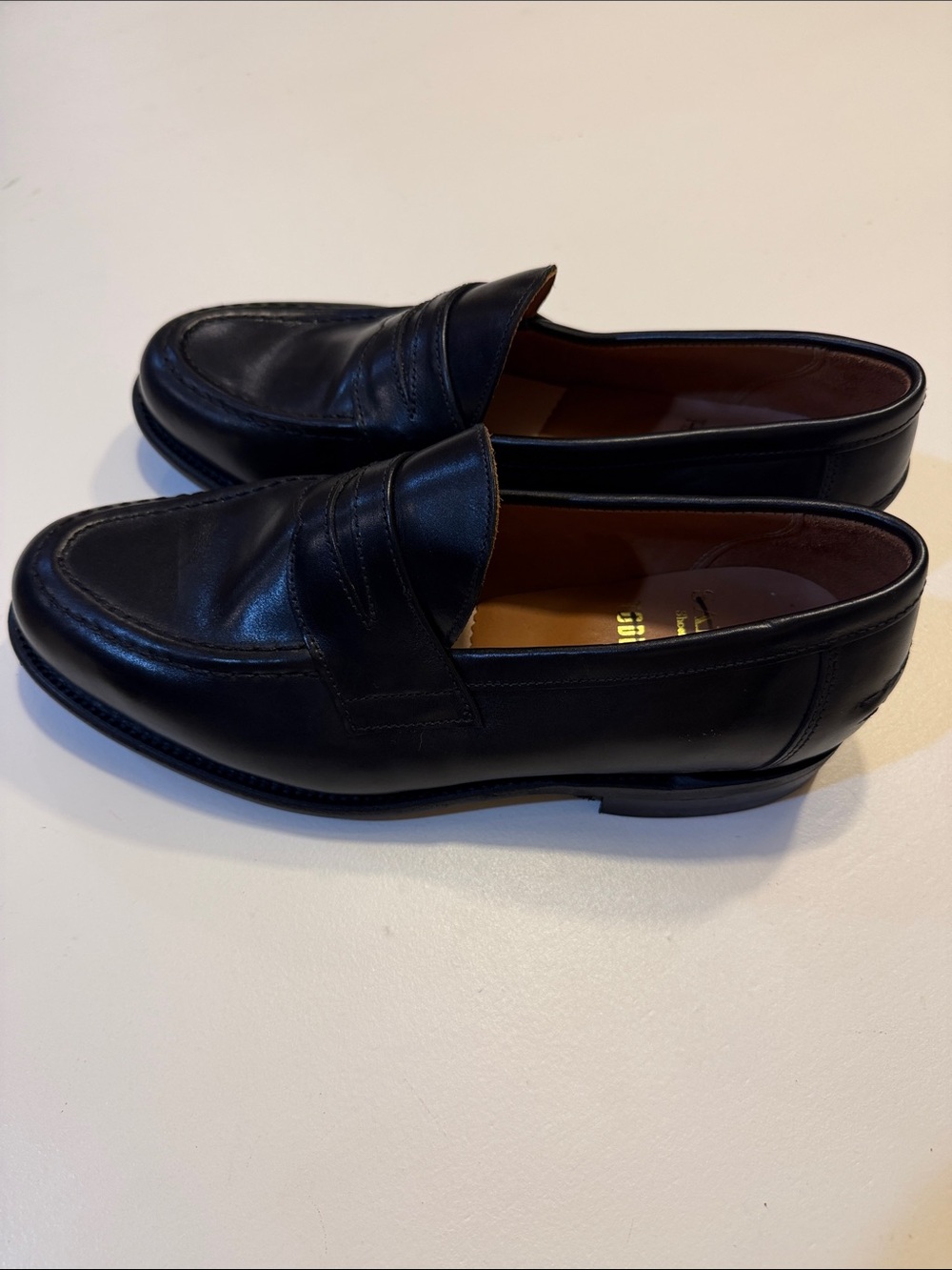 Todd Snyder X Sanders Black Leather Penny Loafers Sz 9. New. Tub7